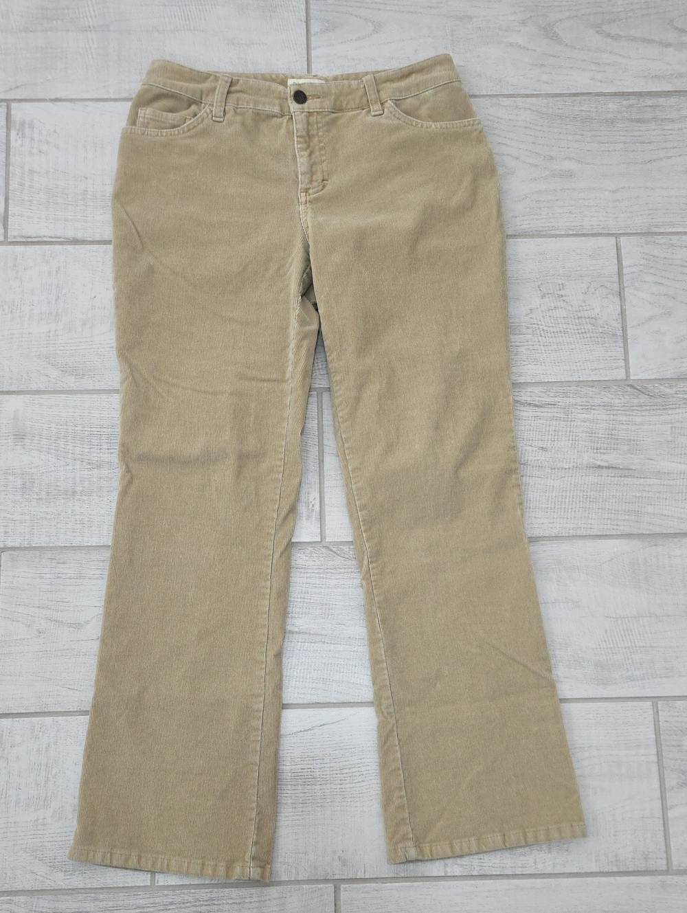 St Johns Bay Corduroy Women's Size 6P Tan Bootcut Stretch Fall